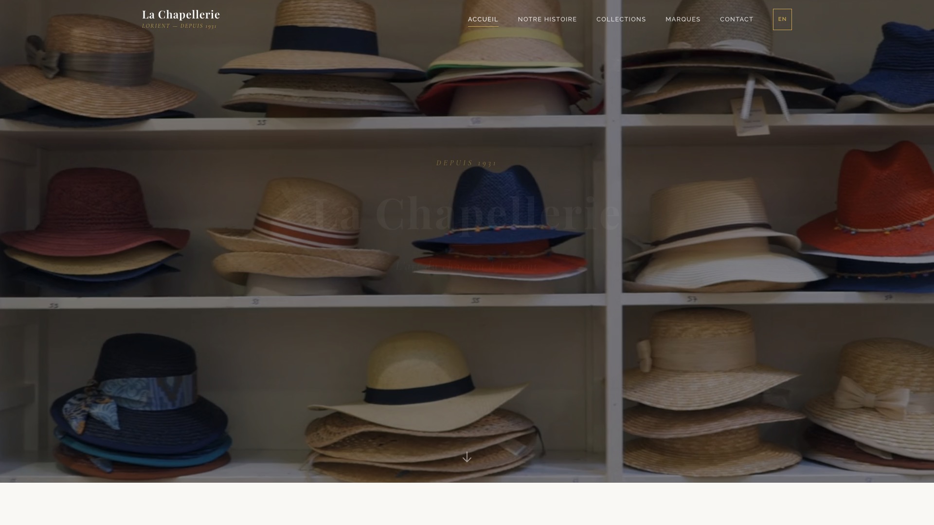 Site internet La Chapellerie Lorient - Chapelier depuis 1931